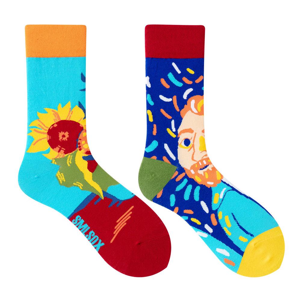 Calzini AB Asimmetrici Trendy Divertenti per Coppia Anatra Mandarina Colorati Calzini a Mezza Gamba SMLSOX