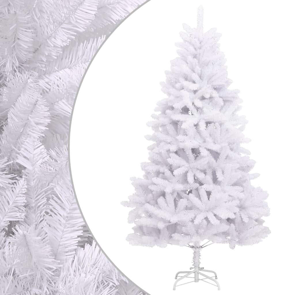 Artificial Christmas Tree Foldable with Stand White 180 cm