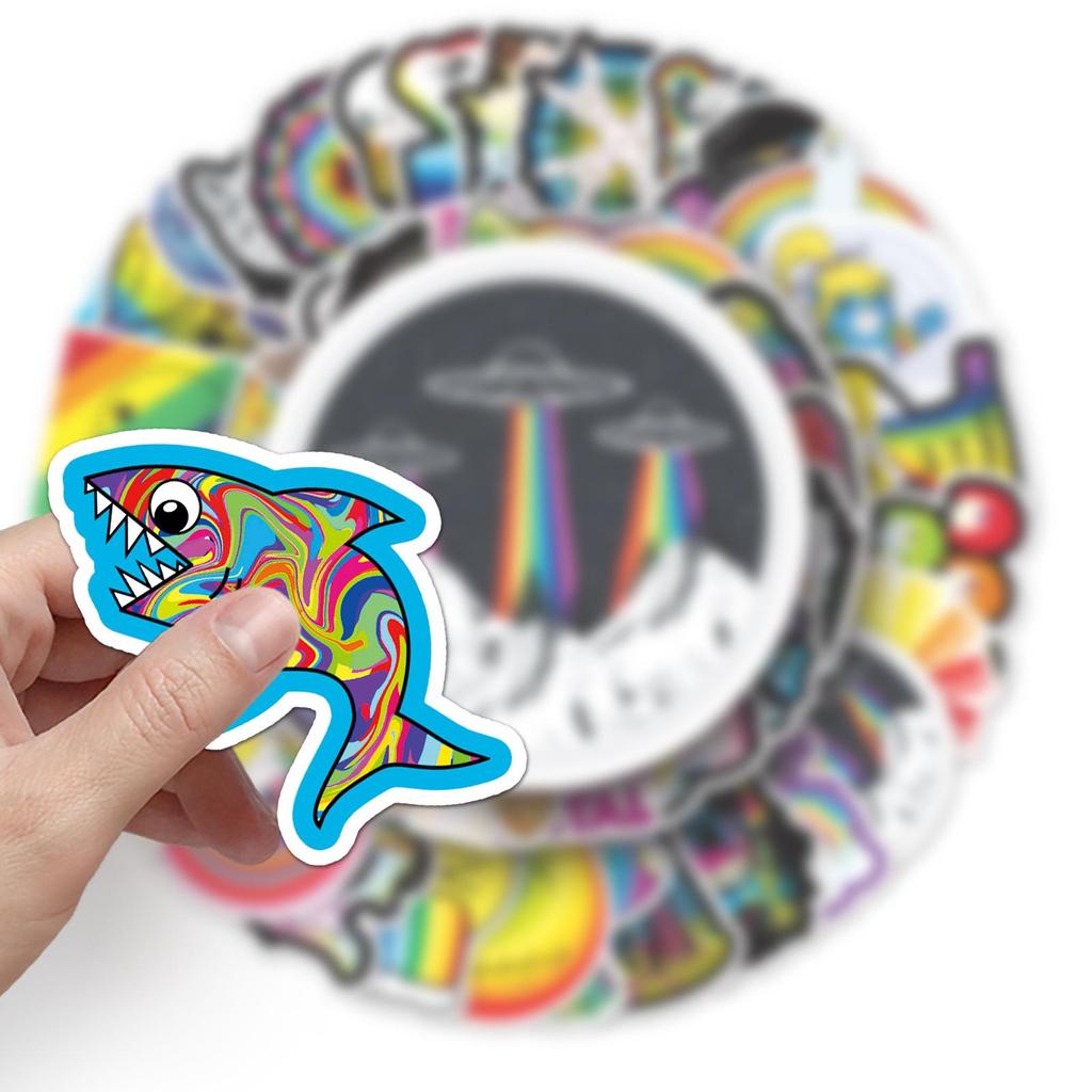 50 Colorful Cartoon Stickers for Suitcase, Laptop, Scooter, Motorcycle