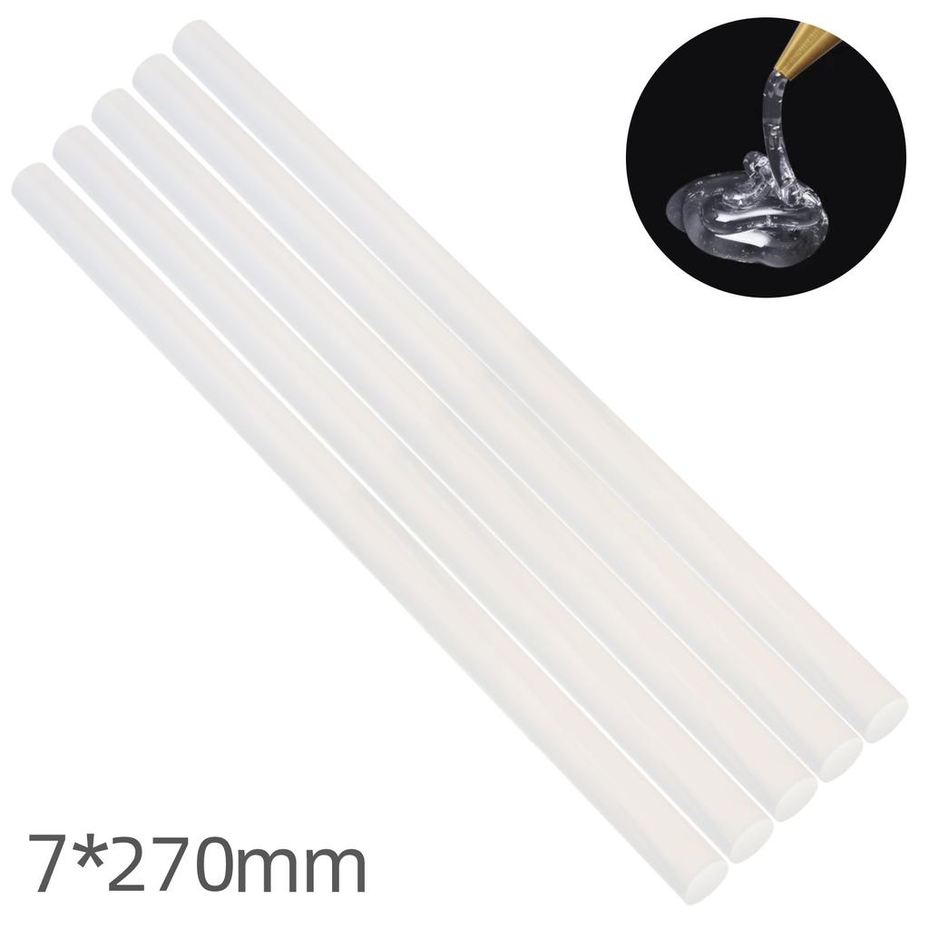5 szt./10 szt. Klej na gorąco w sztyfcie 7 mm x 150 mm / 270 mm / 300 mm do majsterkowania, dekoracji, naprawy, wielofunkcyjne sztyfty kleju czarne / przezroczyste