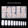 Nail Art Tips Box: 500 Natural/Transparent Full & Half Cover, French White.