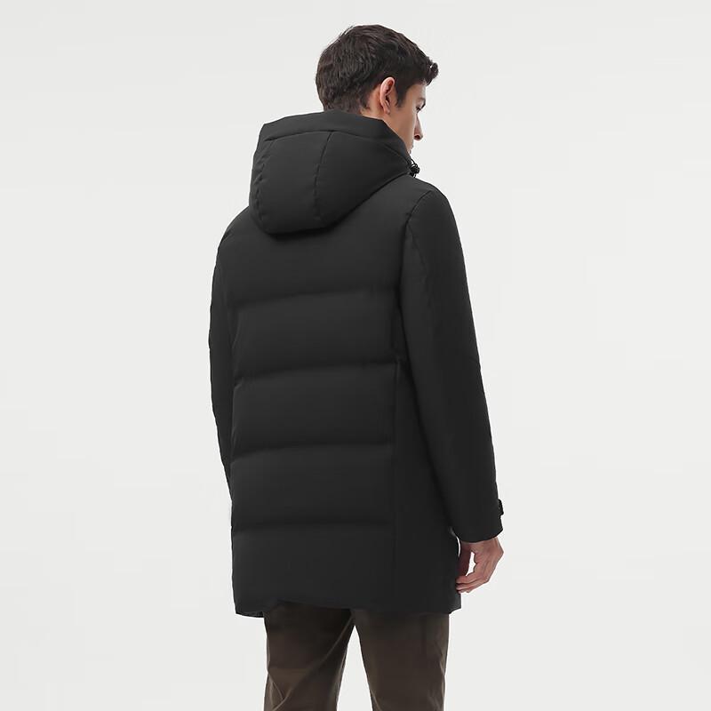 Tanboer Men's Mid-Length Hooded Down Jacket