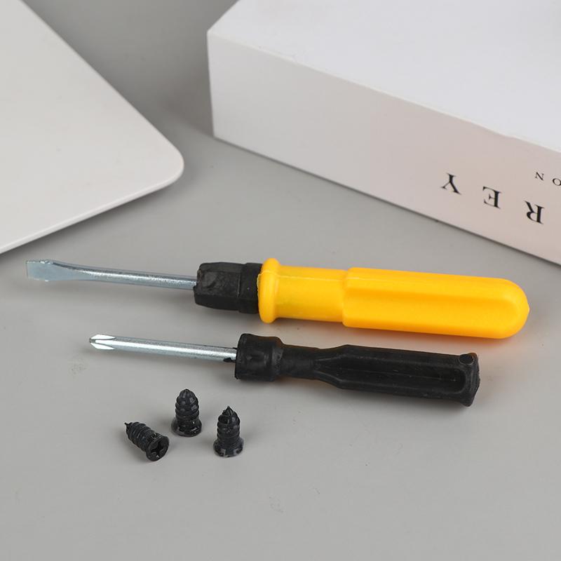 60Pcs Car Vacuum Tire Repair Rubber Nail Screw Set with Tool Box, DIY Flat Tire Repair Stud Patch Kit with Screwdriver