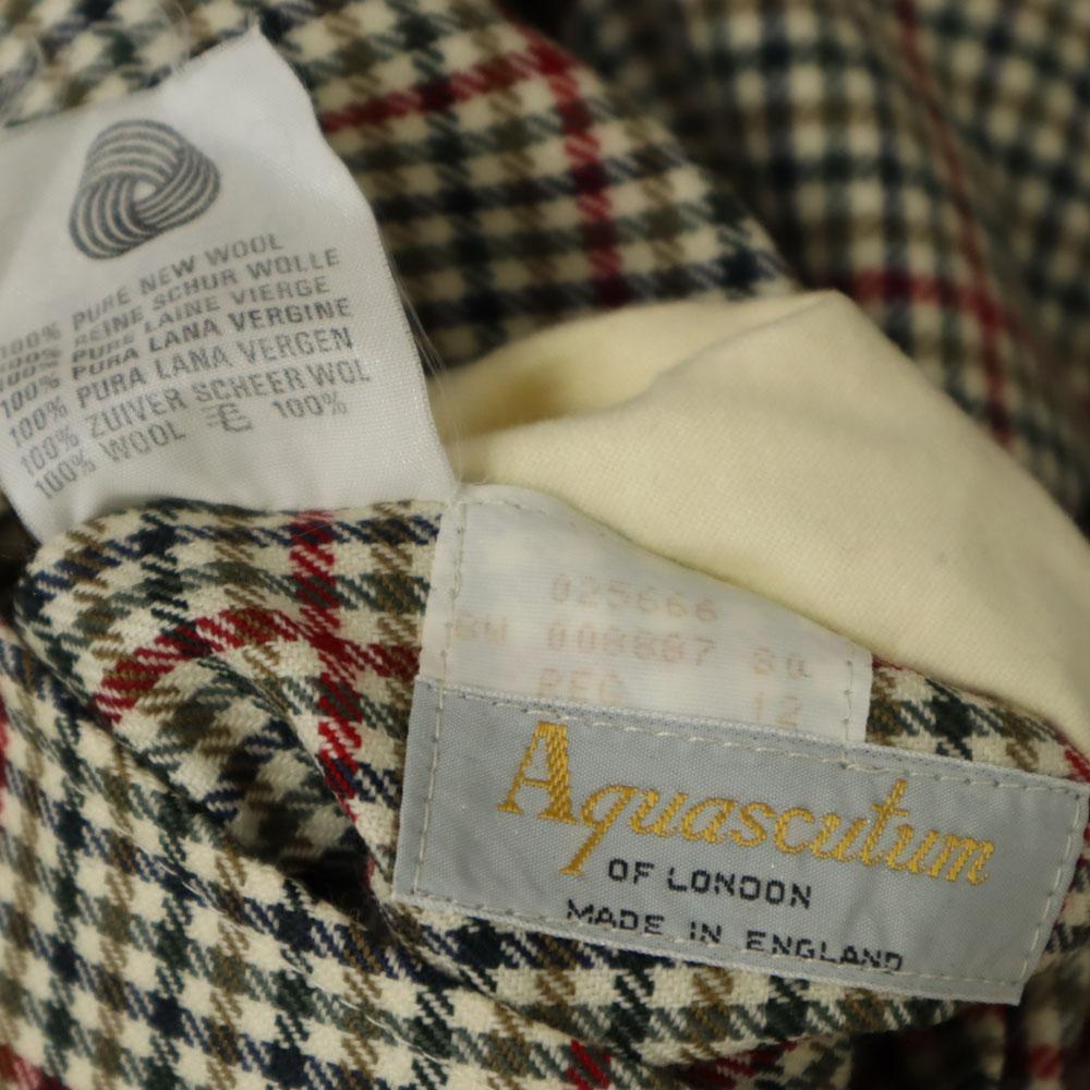 Aquascutum 70s Vintage made in England Check Pattern reversible Stainless collar coat Women Used