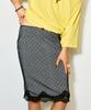 Haitaideupeulaengki Lace Ribbon Midi Skirt Gray
