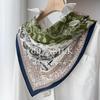 Silk Double Crepe Silk Scarf Women's New Retro Old Money Mulberry Silk 65 Square Scarf Paisley Pattern Silk Scarf Shawl