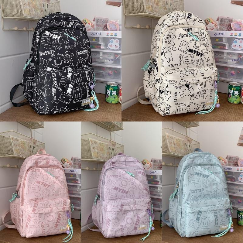 2023 New Cute Graffiti Backpack For Girls High Capacity Nylon Material
