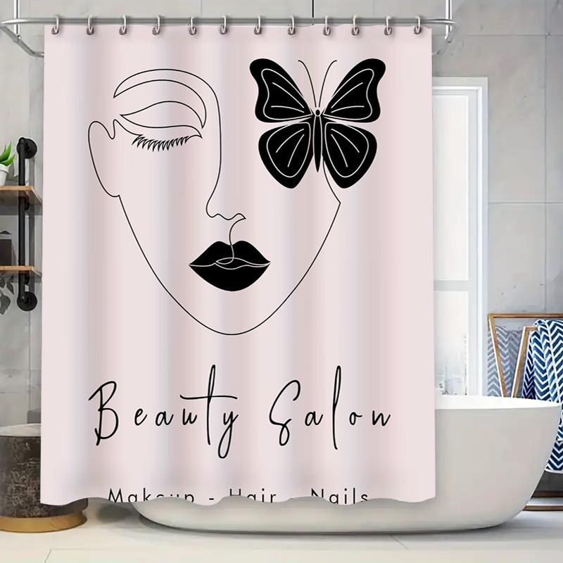 

Name Initial Bath Shower Curtain Decor Home Textile Bathroom Waterproof Fabric Print (Color: Blue) W60H190(CM)-1 Pcs