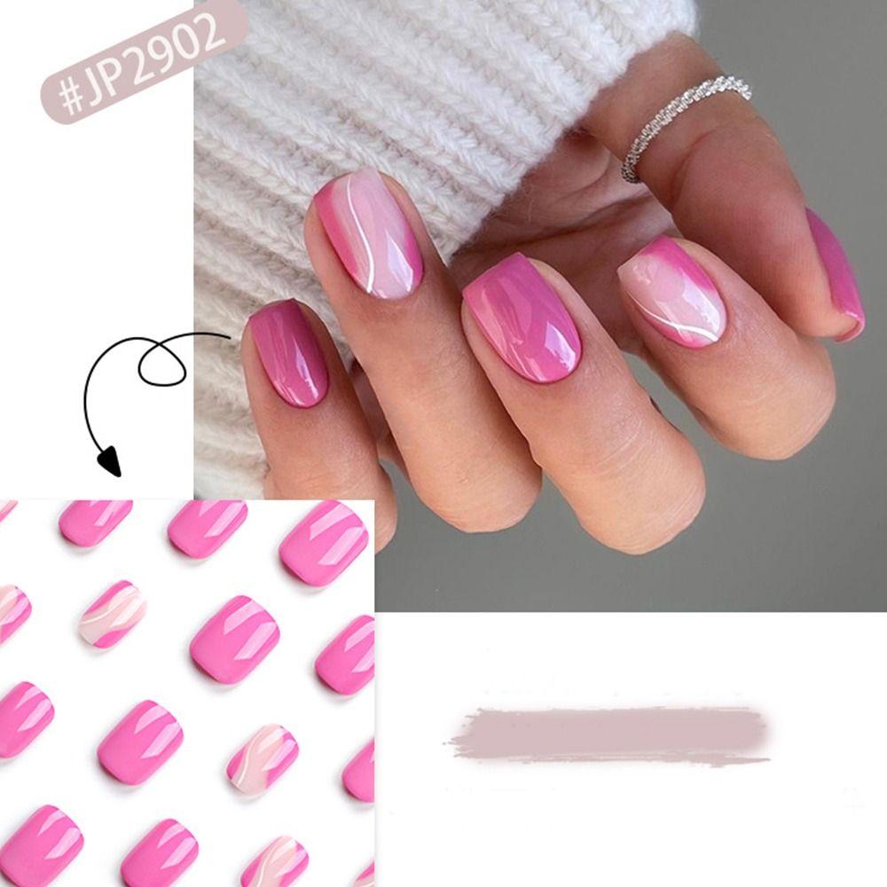 Falsche Nägel im Cartoon-Graffiti-Stil, kurze runde Nagelspitzen, modische künstliche Nägel für Heimwerker