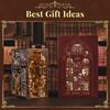 MiniCity DIY Book Nook Dollhouse 3D Miniature House BookNook Wood Craft Bookend Decoration with Perfect Gift for Teens and Adults Kit, Kit, Kit, LED,