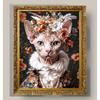 Stampe Floreali Vintage Ritratti di Animali Arte Botanica Cane e Gatto Poster Ritratti di Animali Floreali Vintage Illustrazione di Animali Pittura su Tela