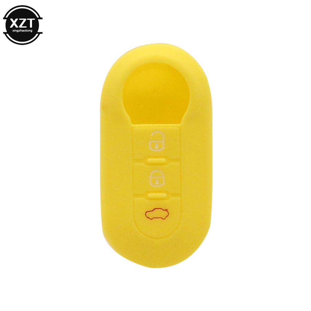 

Для Fiat складной 3 ключа мягкий резиновый замок ключ чехол автомобильный пульт дистанционного управления защитный силиконовый ключ набор аксессуары для декора салона автомобиля жёлтый