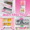 Kinderküchenspielzeug-Set Simulation Mini-Küchengeschirr Kühlschrankmodell Mädchen-Spielzeug Spielzeug-Geschenkbox 14+ Jahre