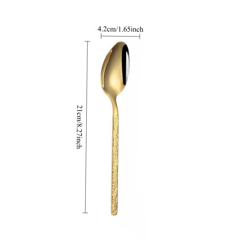 Hammered Golden Cutlery Set ,Stainless Steel Tableware Dinnerware Includes Forks Spoons Knives,Mirror Polished,Dishwasher Safe