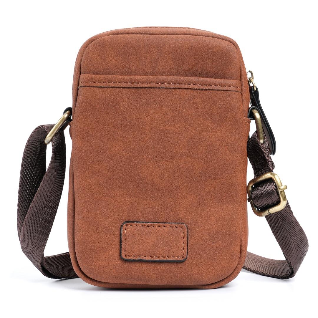 

Genuine Leather Shoulder Bag, Retro Frosted Leather Shoulder Bag, Multifunctional Bag, Two-layer Cowhide темно-рудий