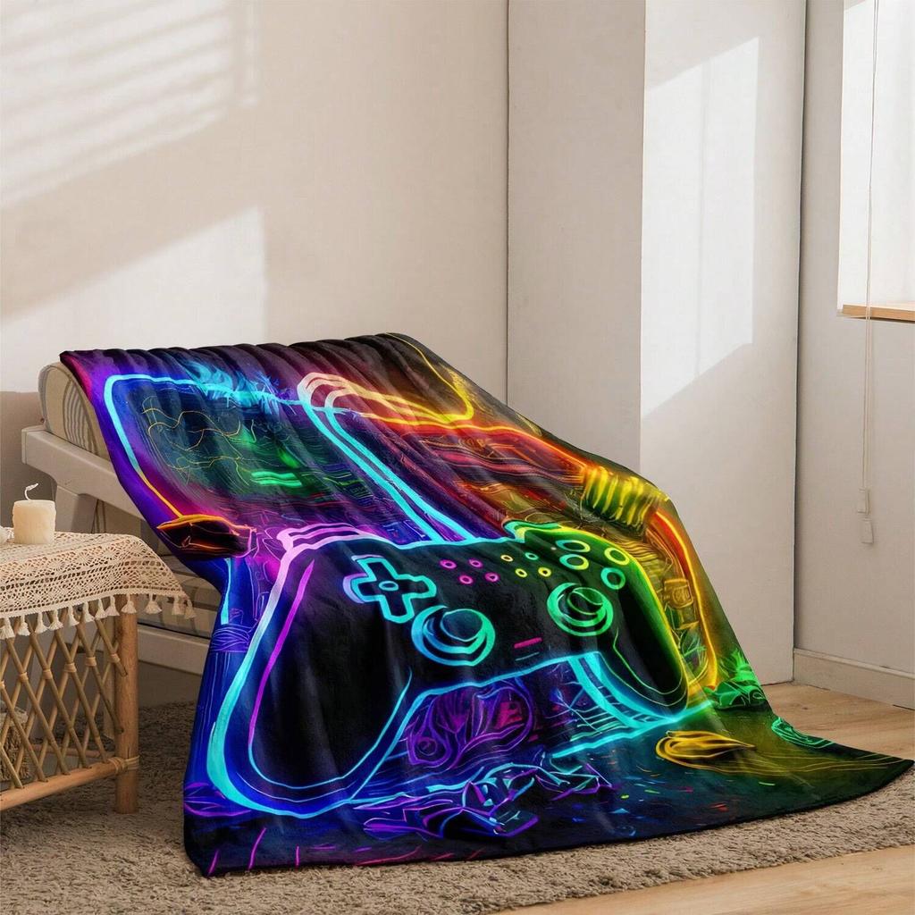 Cool Gamepad Pattern High Definition Digital Printing Blanket Person Gift Blanket Office Blanket