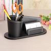 Multifunctional Leather Pen Holder Leather Stationery Storage Box  Desk Organization