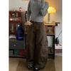 American Vintage 2000s Style High Waist Brown Jeans Pants 2025 Summer Women's Baggy Y2K Wide Leg Denim Trouser Female Clothes