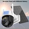 BlessFly 2K Solar Security Wireless Outdoor WiFi Camera for Home 8000mAh Color Night 3W Solar PIR Easy Installation Camera, Pan-Tilt 360° Security,