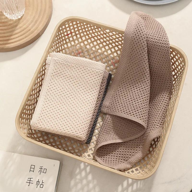 2 Pezzi 34*34cm Panno per Piatti in Cotone Asciugamano a Nido d'Ape Ultra Morbido Assorbente Asciugamano per le Mani Panno per Lavare Panno per la Pulizia della Cucina Domestica Strumento