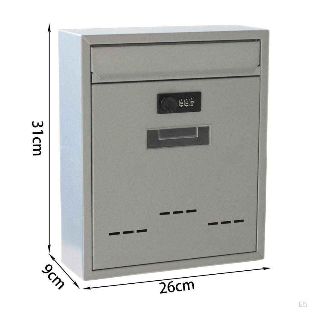 Metal Mailbox W/ Letterbox Rainproof Drop Box Iron Retro Style Mail for Townhouse Office