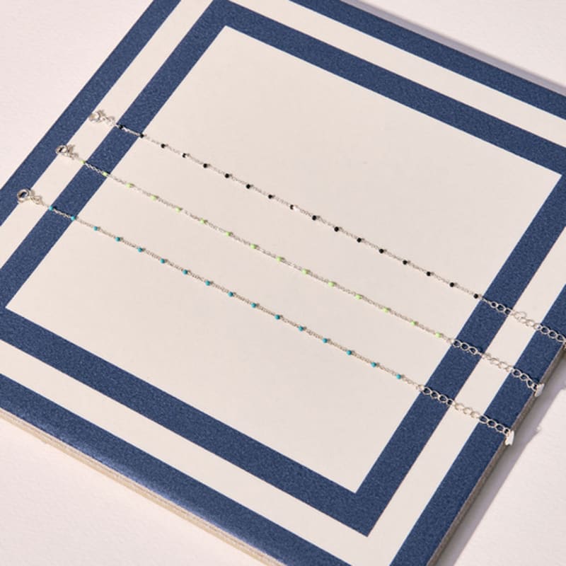 Hei [sv925] color epoxy chain bracelet