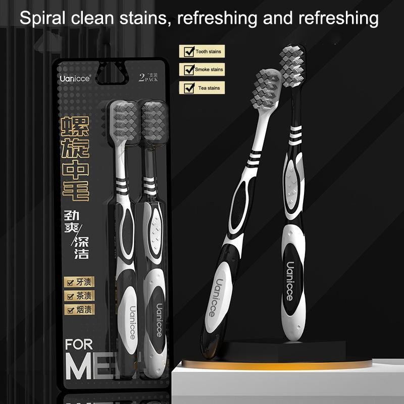 2 Pcs Whole Mouth Clean Toothbrush Ultra-Fine Soft Hard Bristle Toothbrush For Adults Excellent Cleaning Effect Whitening Teeth