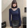 New Style Elegant Halterneck Slim Fit T-Shirt for Women - Versatile Fashion Base Layer Top.