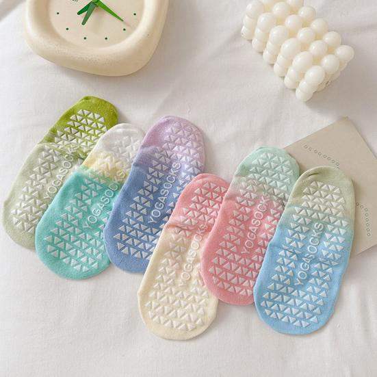 Verlaufende Unsichtbare Socken für Damen Anti-Rutsch Silikon-Haftung Yoga-Socken Niedrig geschnitten Unsichtbare Flache Bootssocken für Fitness Indoor Tanz Sport