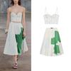 Spring and Summer Stripes Corset Tops 2964192 Cotton Mid-Waist Print Skirt 2820192