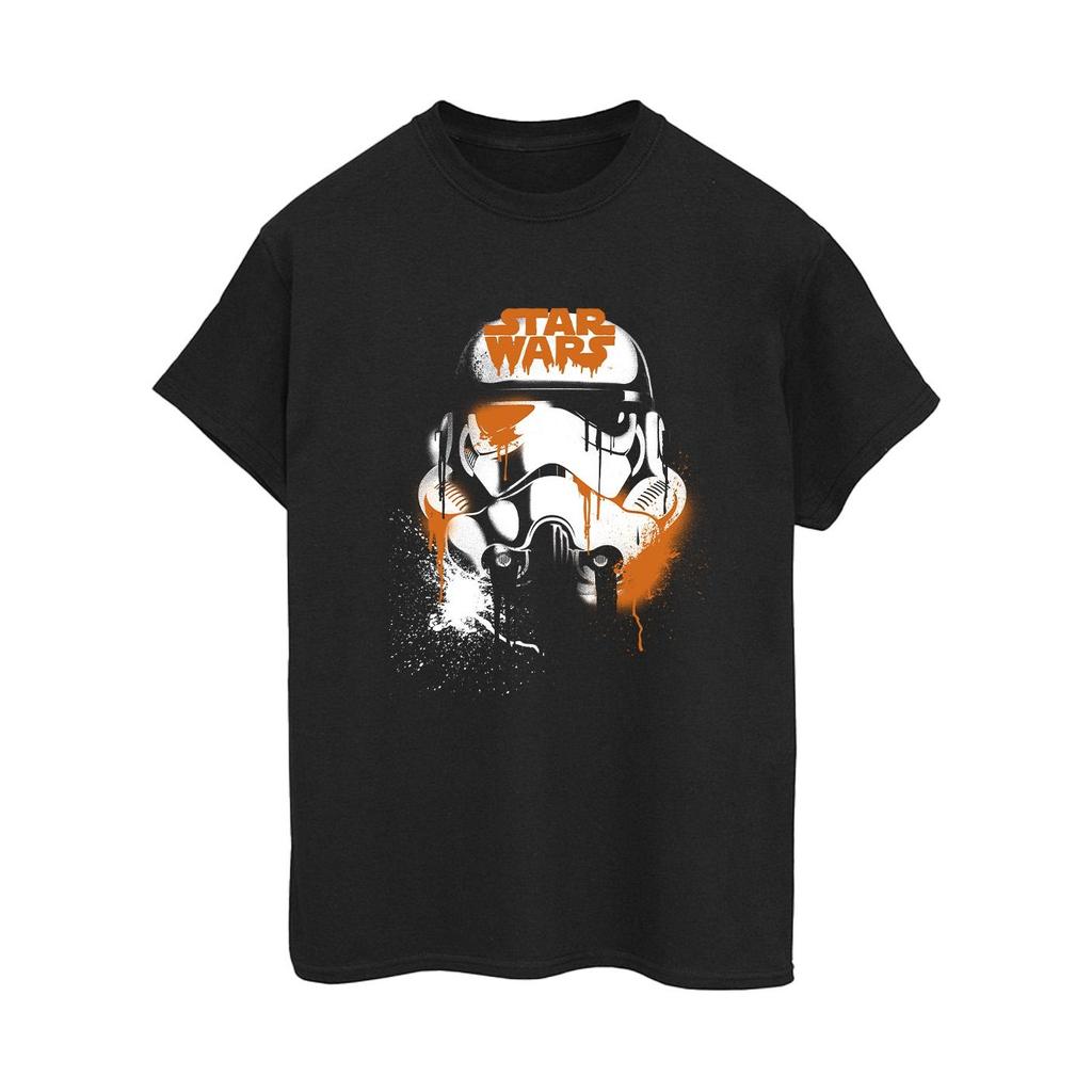 Star Wars Womens/Ladies Halloween Stormtrooper Helmet Cotton Boyfriend T-Shirt