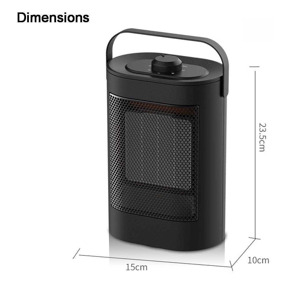 Tragbarer elektrischer PTC-Keramikheizer, 900 W, Heim-Desktop-Heizwärmer, 3-Gang-Heißluftgebläse.