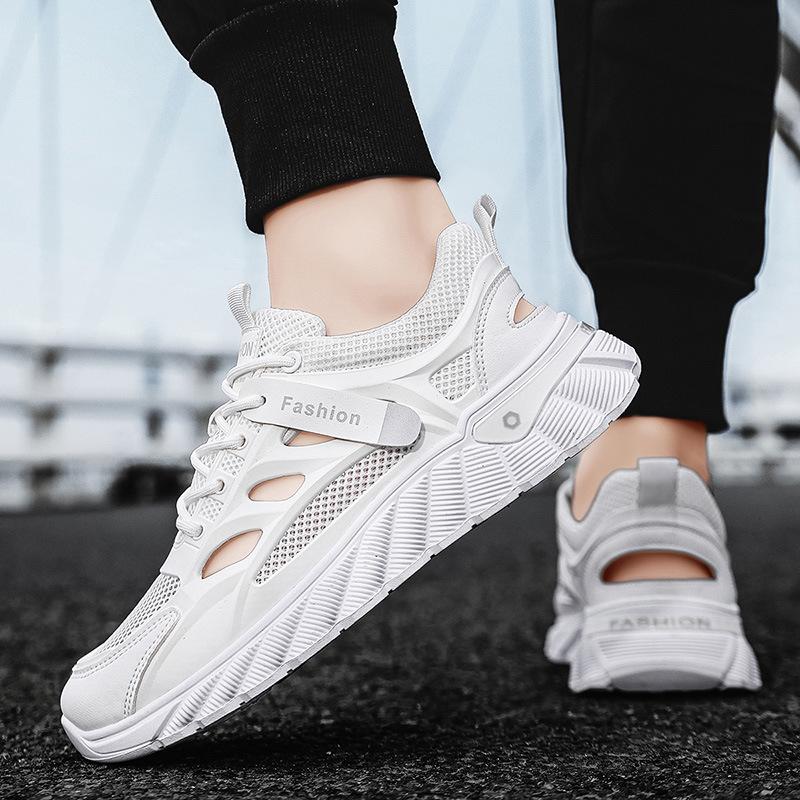 Men's Shoes 2025 Summer New Men's Breathable Casual Hollow Thin Shoes Non-slip and Wear-resistant Sports Thick-soled Forrest Gump Shoes