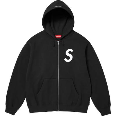 Supreme Mikina s kapucí a zipem s logem S (25FW) Černá