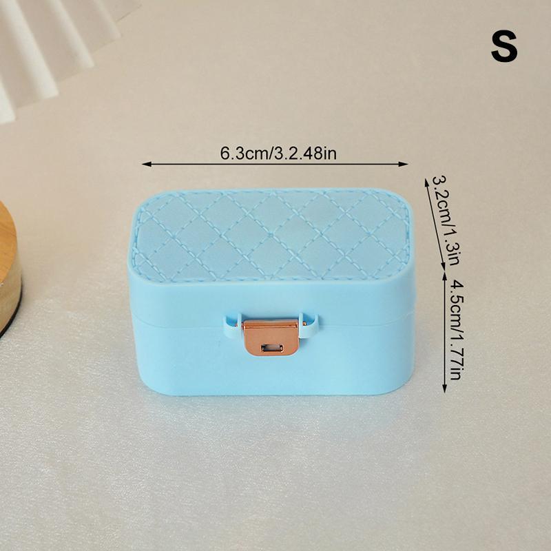 Mini Jewelry Storage Box Portable Home Travel Earrings Necklace Storage Case For Women Ring Organizer With Mirror Display Case