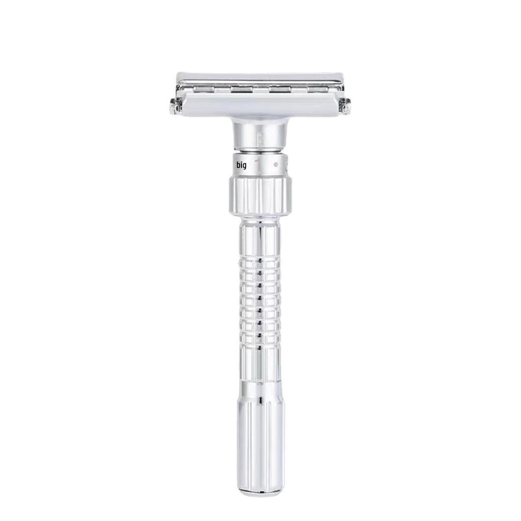 Famous Brand Men's Manual Razor: Upgraded 9-Speed Adjustable, Washable, Double-Sided Blade