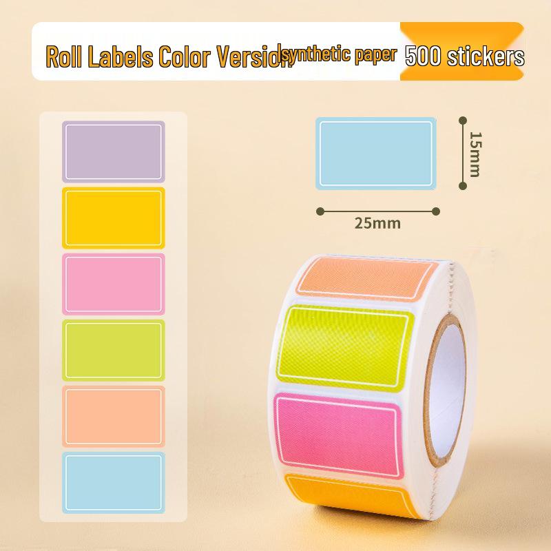 

500-Pack Colorful Waterproof Self-Adhesive Label Stickers for Identification and Handwritten Names