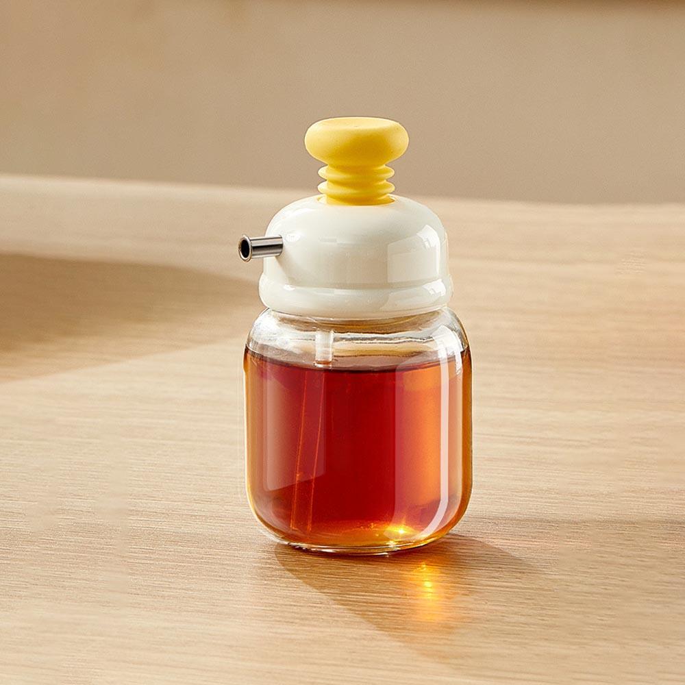 Mini Press-Style Oil Dispenser 100ml Cooking Oil Jar Glass Bottle Press Type Seasoning Storage Bottle Spice Oil Control Bottle