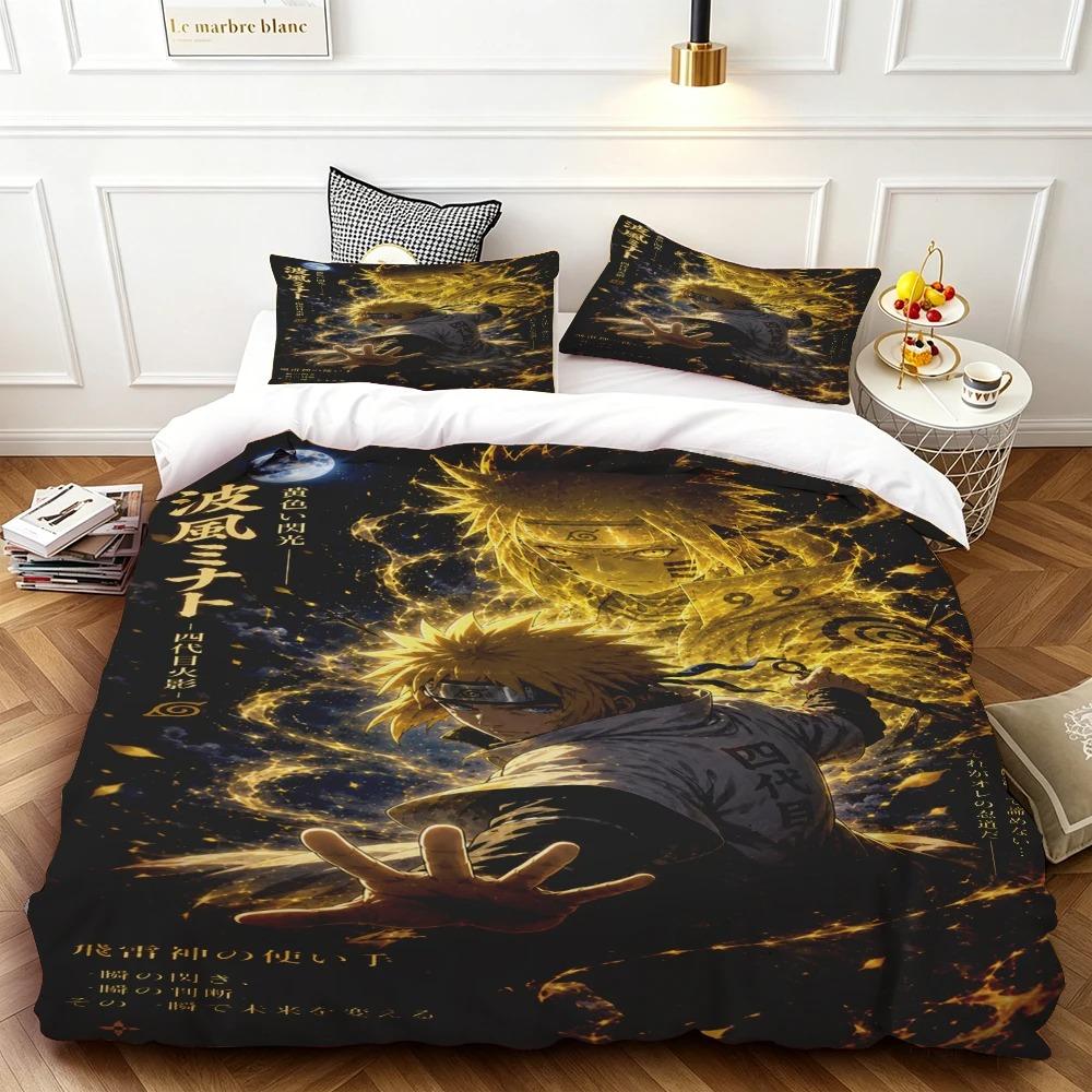 Hot Sale Anime Uchiha Naruto Uzumaki Red Cloud Bedding Sets Household Quilt Duvet Cover Itachi Home Textile Bed Suit Kids Gift
