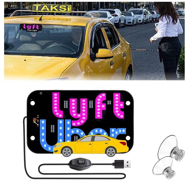 LED světelná cedule pro auto taxi světelná cedule na čelní sklo USB LED cedule do auta s přísavkami Rolující LED zobrazovací panel Ovládání