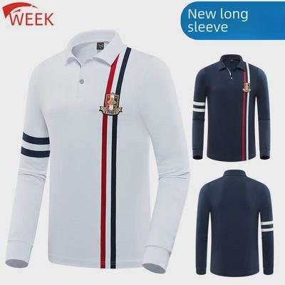Men's Long-Sleeved Autumn Golf Polo Shirt with Logo Option