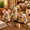 Kit Ricamo Animale Topo Carino Ornamento Fatto a Mano Kit Ricamo Animale Per Principianti Per Adulti Donne Uomini Casa Soggiorno
