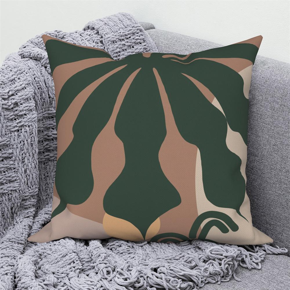 Throw Pillow Sofa Home Decor Decorative Cover Green Tropical Leaf Pink Cushion