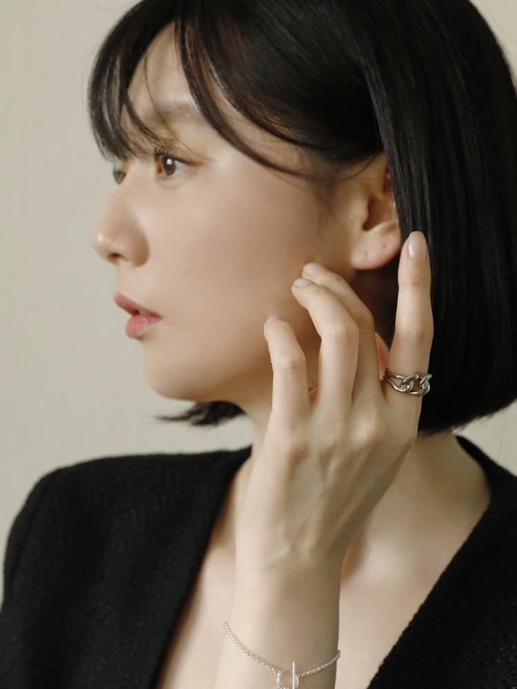 Sosoo Twist Silver Bold Ring