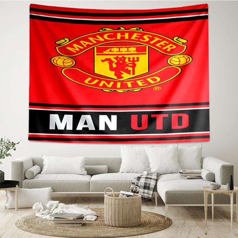 Manchester United Crest Printed Tapestry, for Bedroom,Livingroom, dormitory, Large Wall Decor, Fabric Decor Fan Birthday Gifts