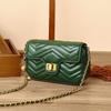 Genuine Leather Women's Bag 2025 New High-End Fashion Small Gold Ball Quilted Chain Top Layer Cowhide Single Shoulder Crossbody