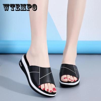 Letnie buty wsuwane damskie kliny sandały platformy wysokie obcasy moda z wystającym palcem damskie obuwie wygodne