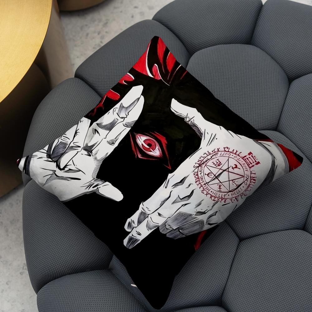Anime hellsing ultimate Cushion Cover Reversible Plush Pillow Cover – For car, sofa, bedroom, perfect as a gift.