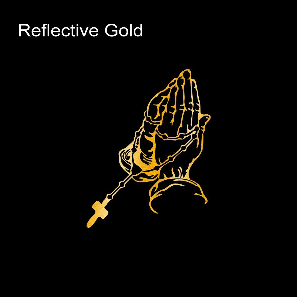 Creative Prayer Gesture Decor Decal Car Reflective Sticker For Window Bumper Trucks Motorcycle Latop God Jesus Christ Decoration