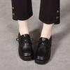 thick-soled lace-up small leather shoes women's autumn new fashion heightening single shoes non-slip and wear-resistant versatile low-top shoes